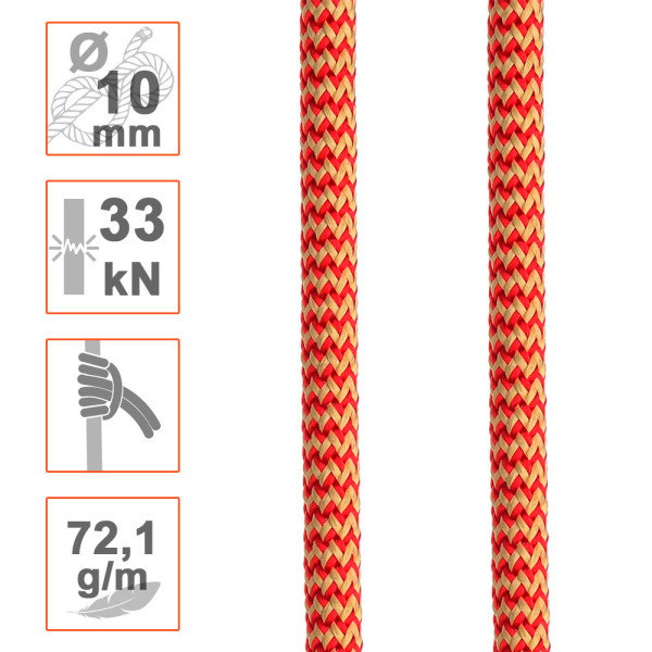 Cordino Ø10mm OCEAN POLYESTER para nudos de fricción. Para trepa