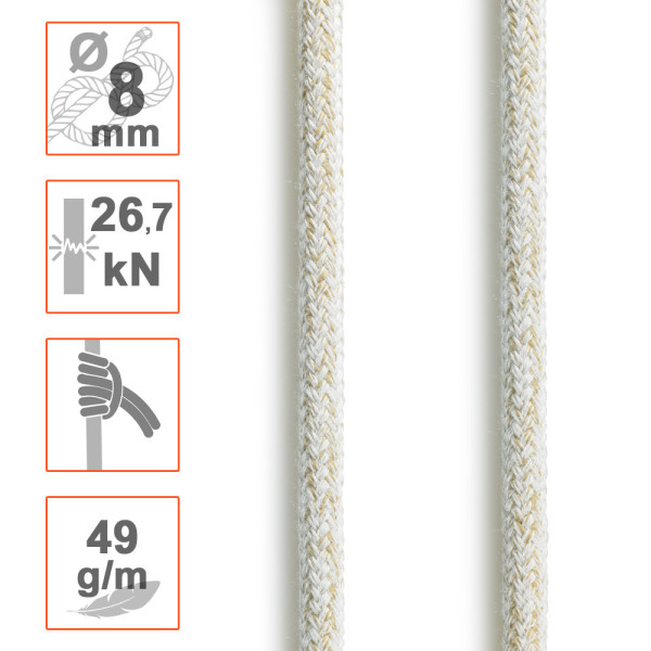 Cordino Ø8mm NOMEX HRC para nudos de fricción autoblocantes