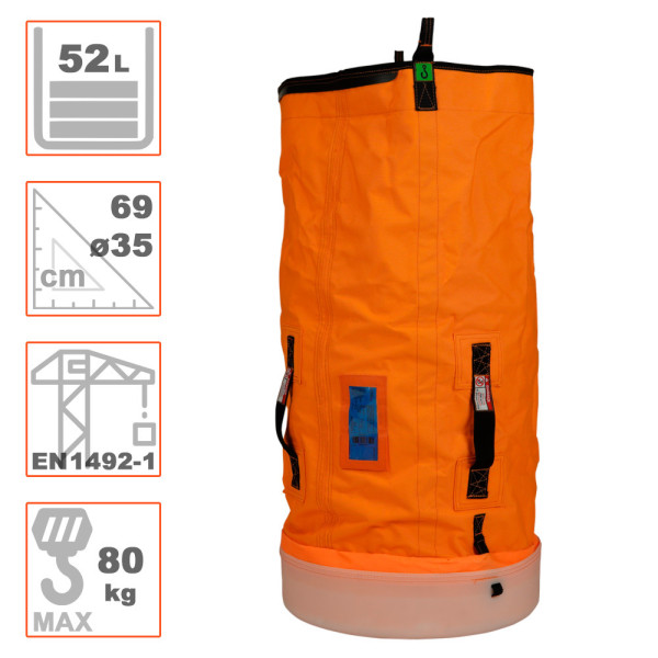 Petate 3579 certificado hasta 80kg. Capacidad 52L Diámetro Ø35cm