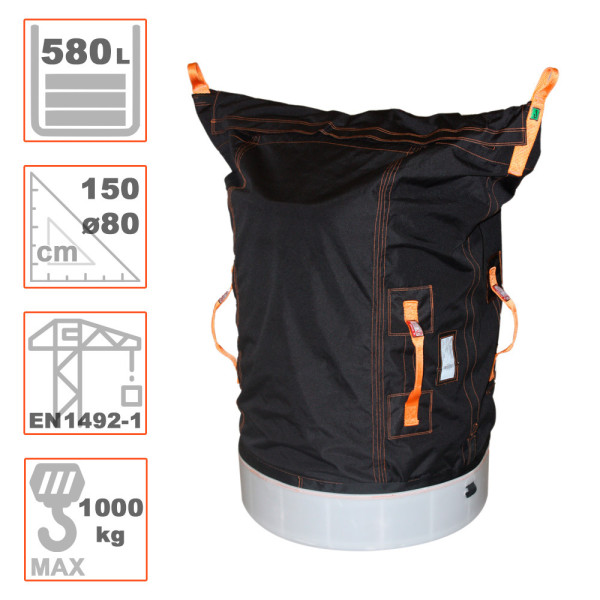Saco 2073 Jumbo 600L certificado para elevación de cargas 1000kg