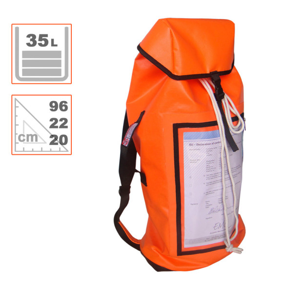 Petate de 35L económico para EPIs. Gran ventana de identificación