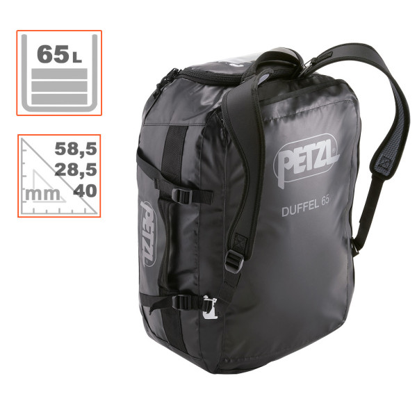 Mochila DUFFEL 65L Petzl con hombreras amovibles y gran apertura 2