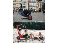 Carro de transporte y silla plegable Beach Rolly de color oliva