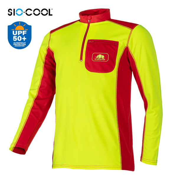 Camiseta manga larga Hi-Viz amarilla con protección solar UPF50