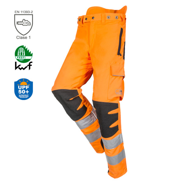 Pantalón anticorte ARBORIST HI-VIZ para poda de árboles con arnés