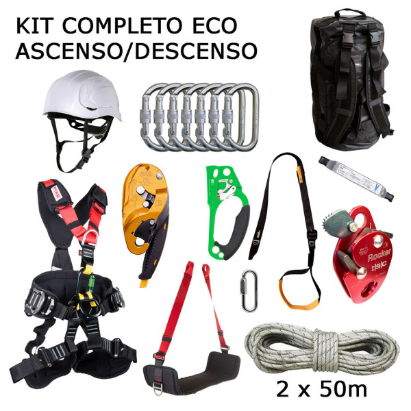 KIT completo y homologado para ascenso y descenso mediante cuerda