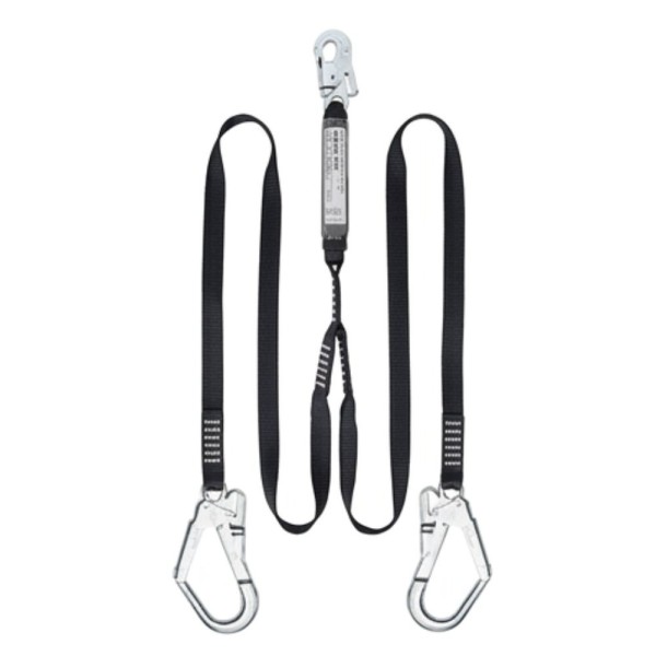 Cabo doble cinta longitud 1,8m con 2 ganchos 50mm y absorbedor