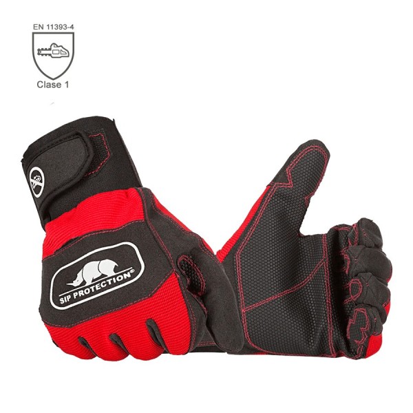 Guantes SIP para motosierra con anticorte en mano izquierda