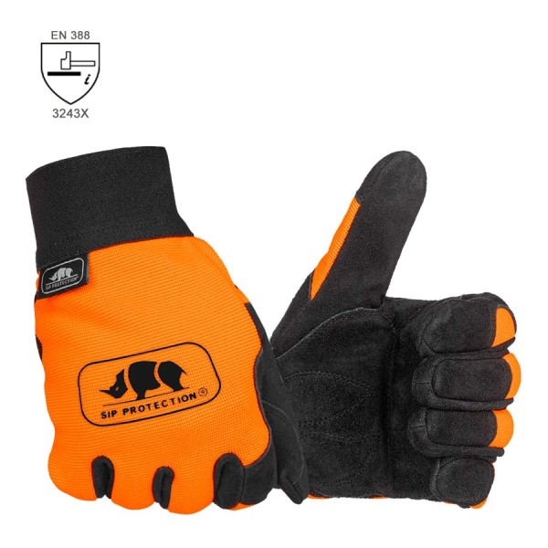 Guantes de cuero SIP Protection para leñador profesional