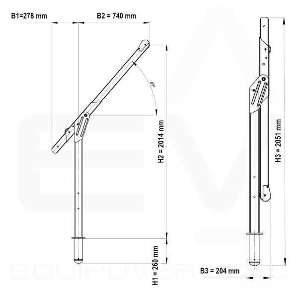 Kit brazo pescante ASS-1 marca Ikar para espacios confinados
