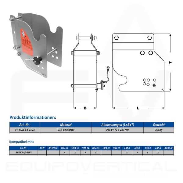 Kit brazo pescante ASS-1 marca Ikar para espacios confinados