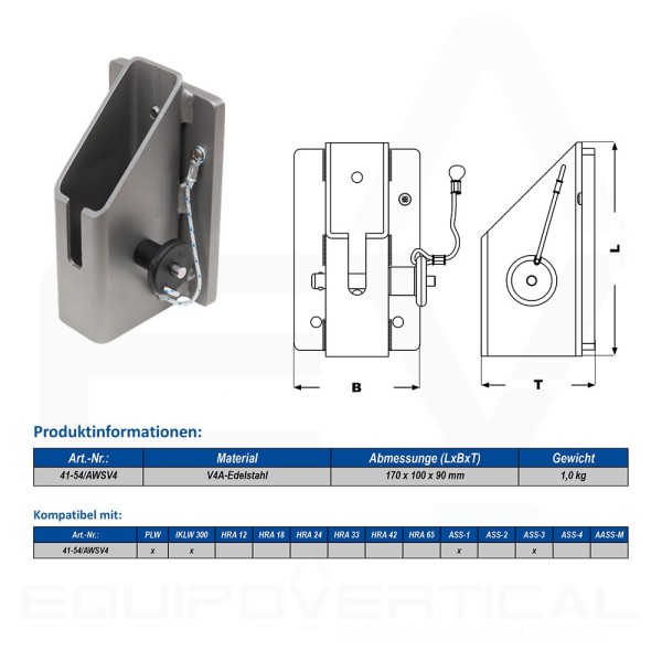 Kit brazo pescante ASS-1 marca Ikar para espacios confinados