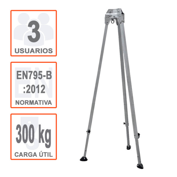 Kit trípode DB-A3 de Ikar para acceso a espacios confinados