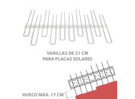 Barrera antipalomas para placas solares con Varillas de 21cm