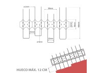 Antiaves para placas solares coplanarias. Varillas de 16cm.