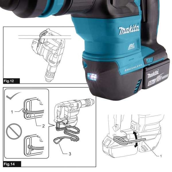 Martillo demolición 18V Makita DHK180Z motor BL sin escobillas